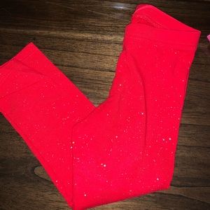 Red Sparkle toddler leggings